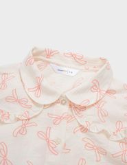 Áo sơ mi trẻ em ngắn tay cổ sen kẹp bèo