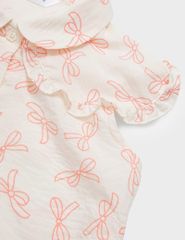 Áo sơ mi trẻ em ngắn tay cổ sen kẹp bèo