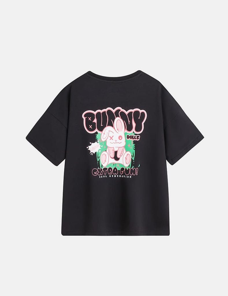 Áo T-shirt trẻ em cổ tròn hình in trước ngực