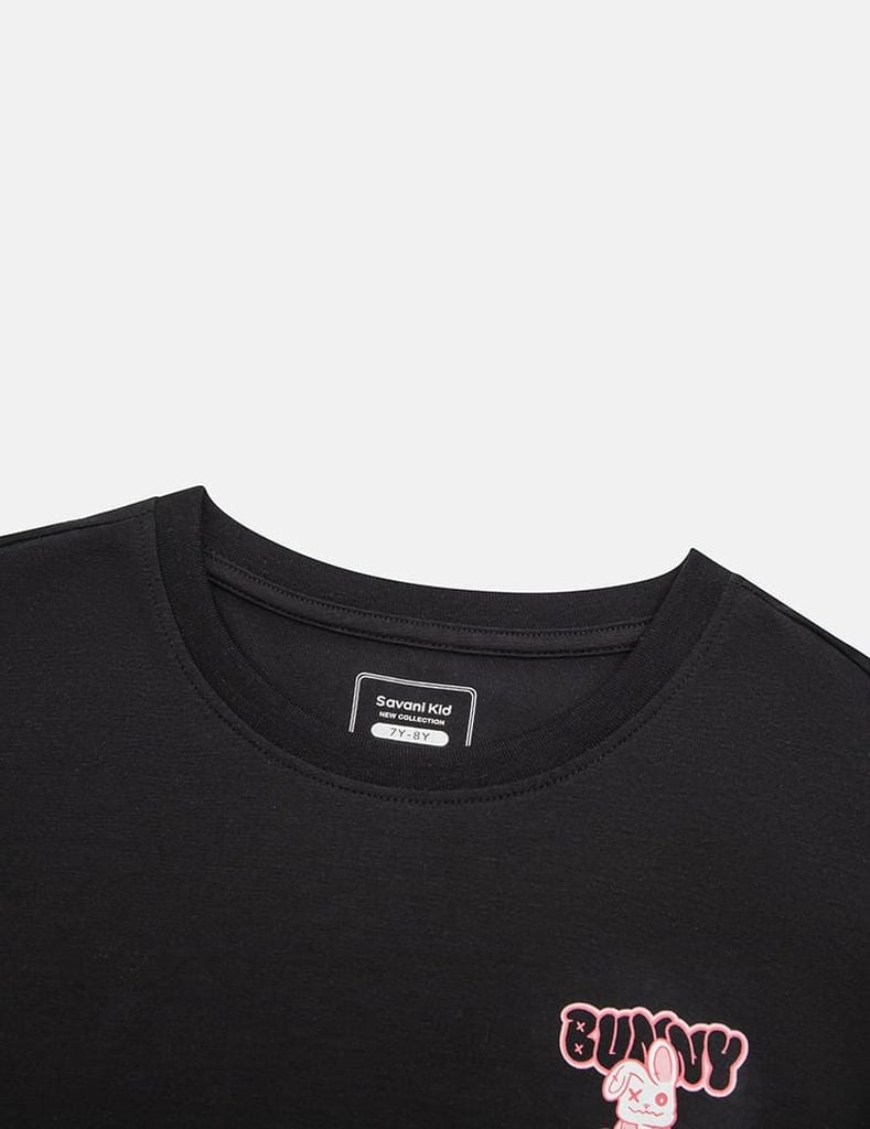 Áo T-shirt trẻ em cổ tròn hình in trước ngực