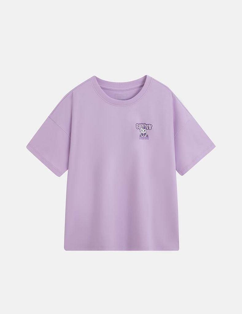 Áo T-shirt trẻ em cổ tròn hình in trước ngực