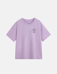 Áo T-shirt trẻ em cổ tròn hình in trước ngực