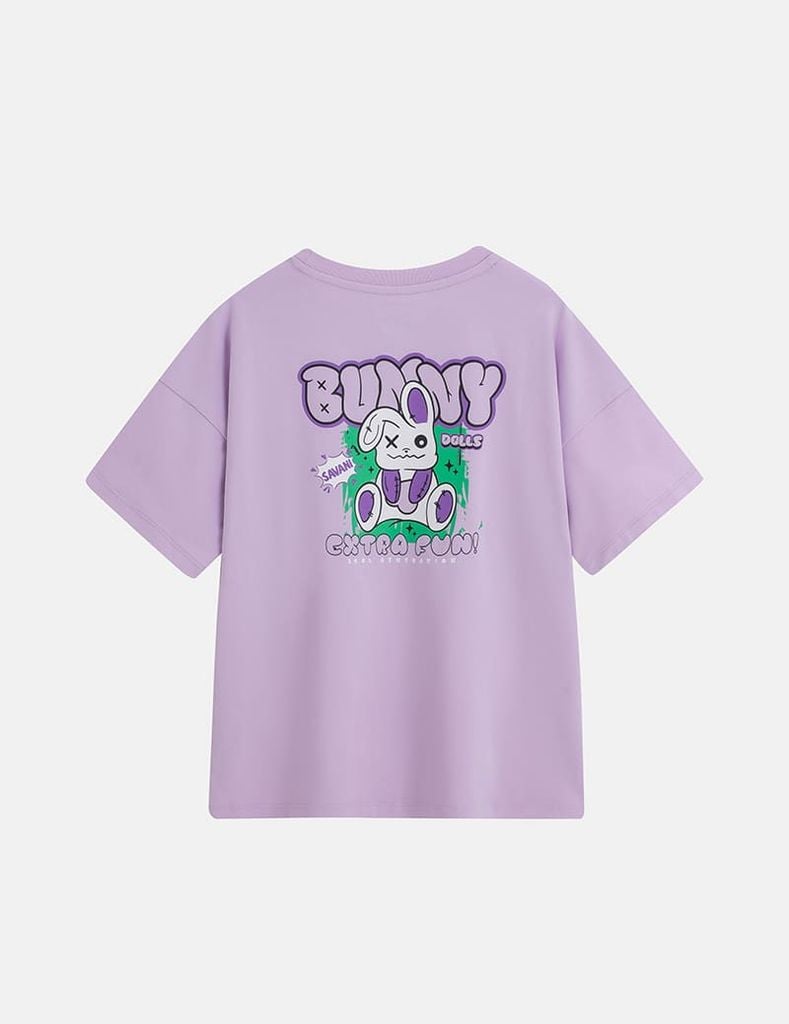 Áo T-shirt trẻ em cổ tròn hình in trước ngực