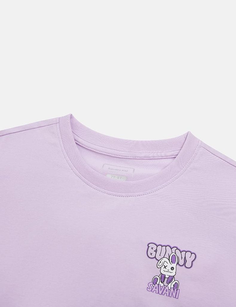 Áo T-shirt trẻ em cổ tròn hình in trước ngực