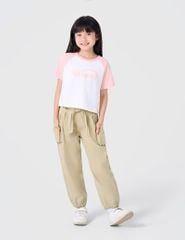 Áo phông trẻ em tay raglan in hình trước ngực