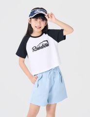Áo phông trẻ em tay raglan in hình trước ngực