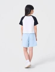 Áo phông trẻ em tay raglan in hình trước ngực