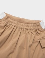 Chân váy khaki trẻ em dáng A phối cạp ly trước