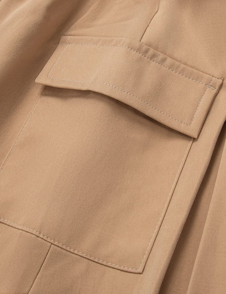 Chân váy khaki trẻ em dáng A phối cạp ly trước