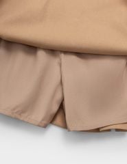 Chân váy khaki trẻ em dáng A phối cạp ly trước