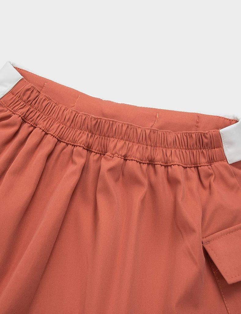 Chân váy khaki trẻ em dáng A phối cạp ly trước