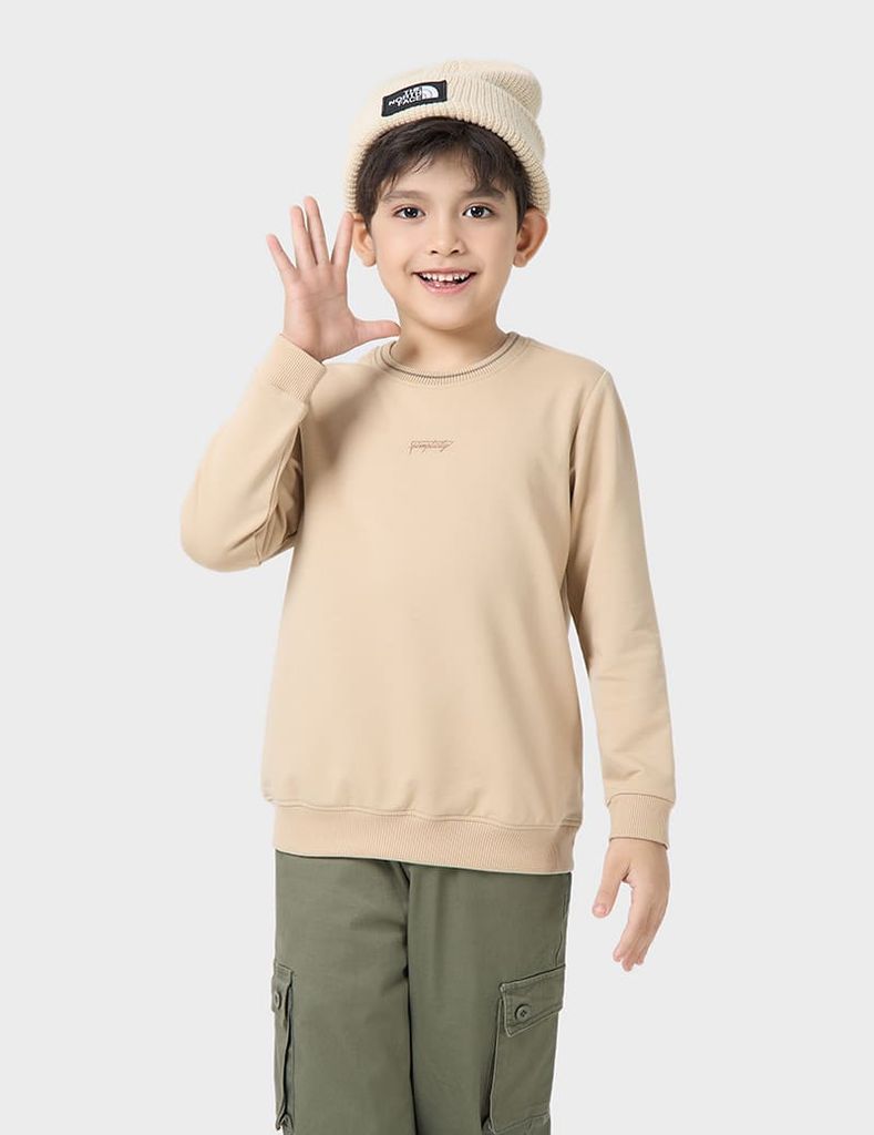 Áo nỉ cổ tròn trẻ em KAF003W4