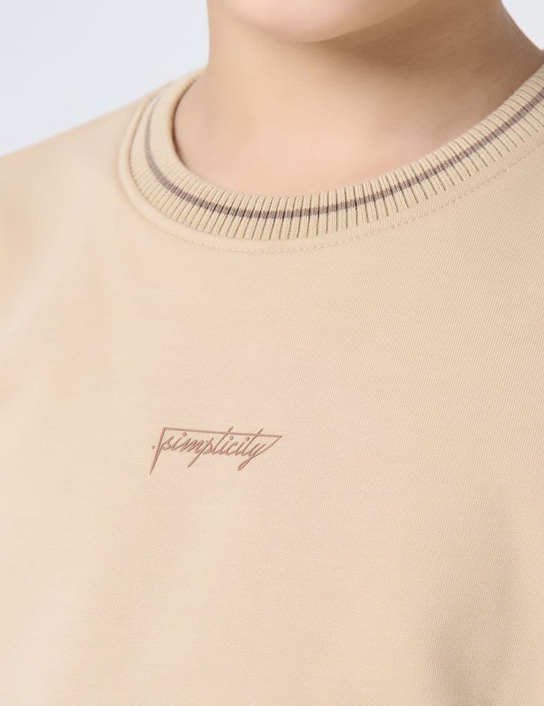 Áo nỉ cổ tròn trẻ em KAF003W4