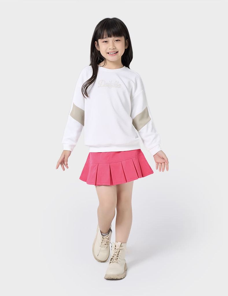 Áo nỉ cổ tròn trẻ em KAF005W4