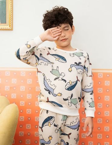 Bộ nỉ cổ tròn trẻ em KBK273W4