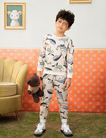 Bộ nỉ cổ tròn trẻ em KBK273W4