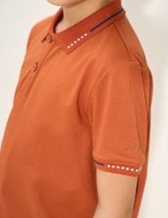 Áo polo trẻ em mắt chim cổ dệt thêu tay