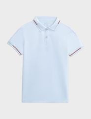 Áo polo trẻ em mắt chim cổ dệt thêu tay