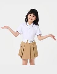 Áo polo trẻ em ngắn tay bo cổ tay phối line