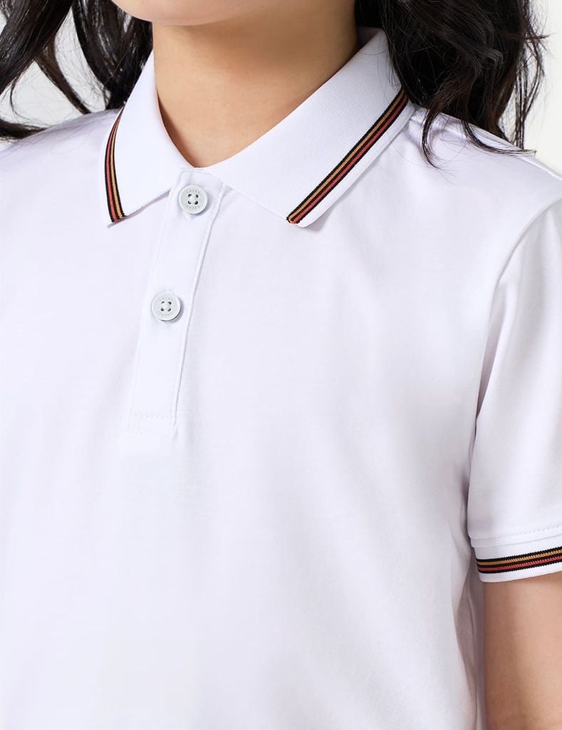Áo polo trẻ em ngắn tay bo cổ tay phối line