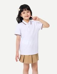 Áo polo trẻ em ngắn tay bo cổ tay phối line