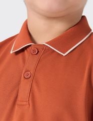 Áo polo trẻ em mắt chim line bo thêu tay