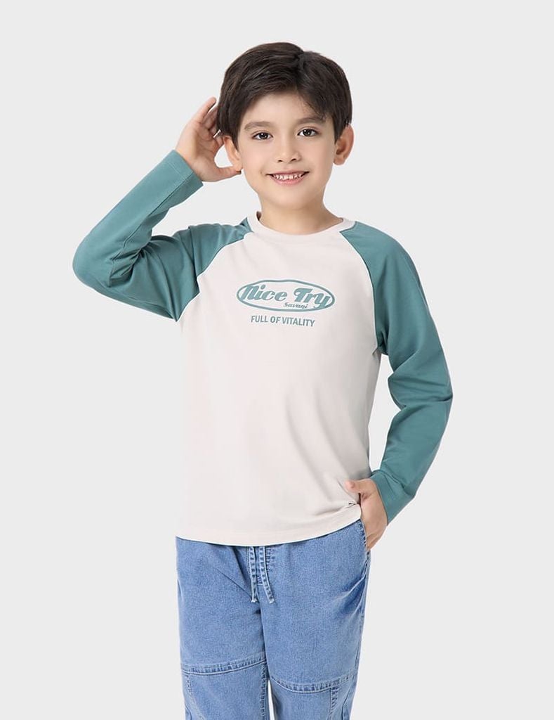 Áo thun dài tay trẻ em KTF001W4