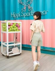 Áo T-shirt trẻ em casual phối bo cổ vải rib in tràn