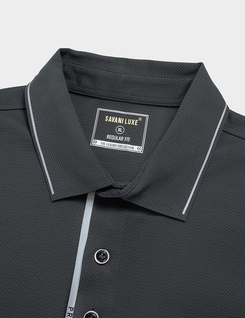 Áo polo nam ngắn tay cổ vải chính in túi giả