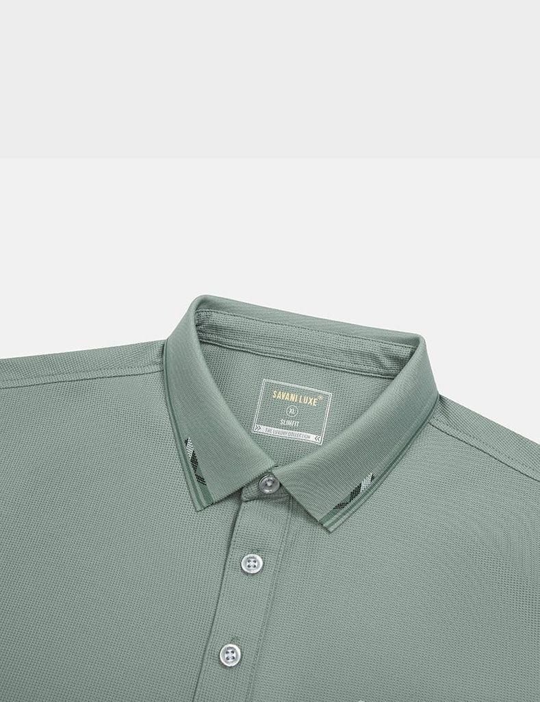 Áo thun polo nam thể thao cổ bo in logo ngực