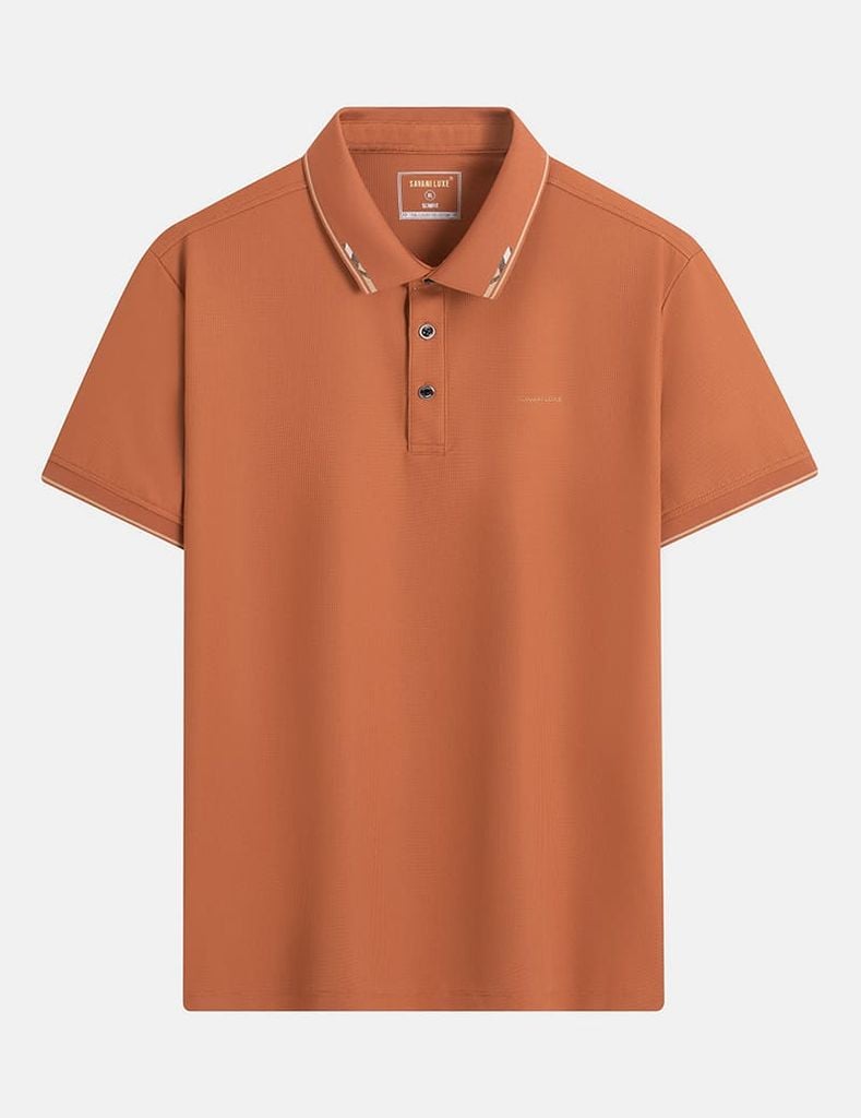 Áo thun polo nam thể thao cổ bo in logo ngực