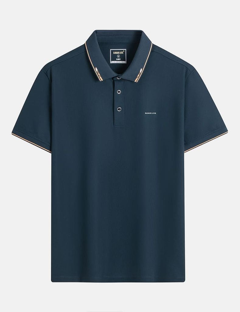 Áo thun polo nam thể thao cổ bo in logo ngực