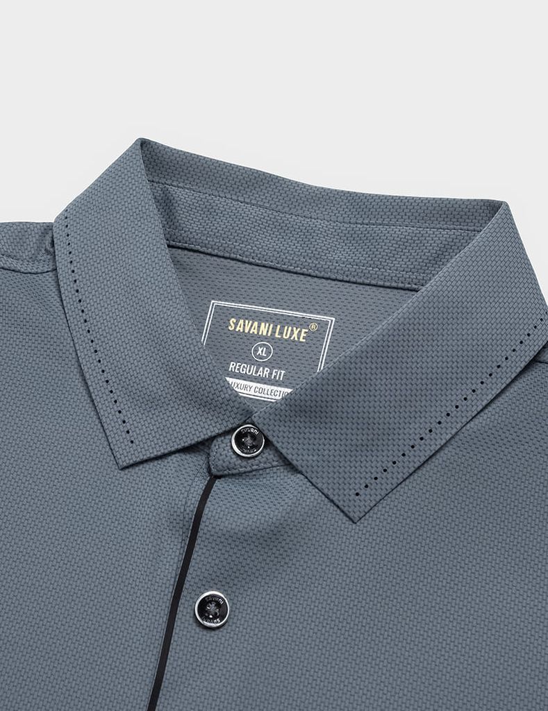 Áo polo ngắn tay nam cổ ép dán