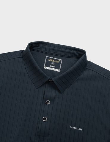 Áo thun nam ngắn tay cổ nẹp ép dán