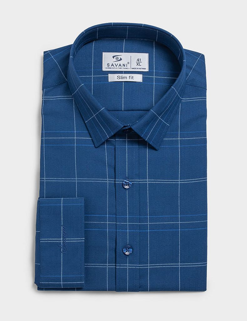 Áo sơ mi dài tay tà lượn không túi nam MLS411K4