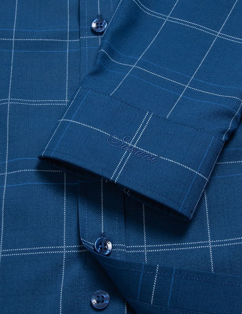 Áo sơ mi dài tay tà lượn không túi nam MLS411K4