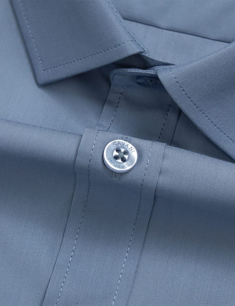 Áo sơ mi nam dài tay tà lượn không túi smart fit