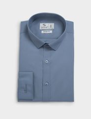 Áo sơ mi nam dài tay tà lượn không túi smart fit