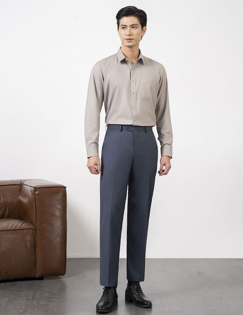 Sơ mi dài tay tà lượn có túi nam MLS427K4