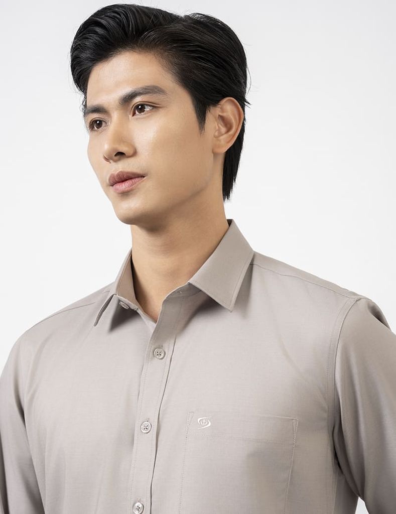 Sơ mi dài tay tà lượn có túi nam MLS427K4