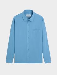 Áo sơ mi kẻ nam dài tay tà bằng có túi dáng rộng