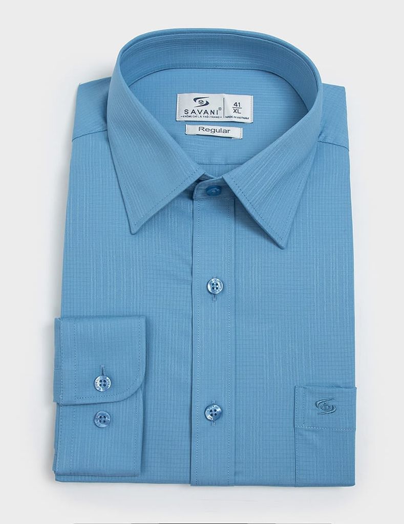 Áo sơ mi kẻ nam dài tay tà bằng có túi dáng rộng