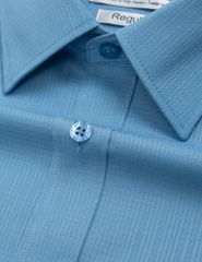 Áo sơ mi kẻ nam dài tay tà bằng có túi dáng rộng