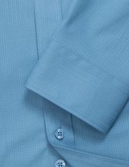 Áo sơ mi kẻ nam dài tay tà bằng có túi dáng rộng