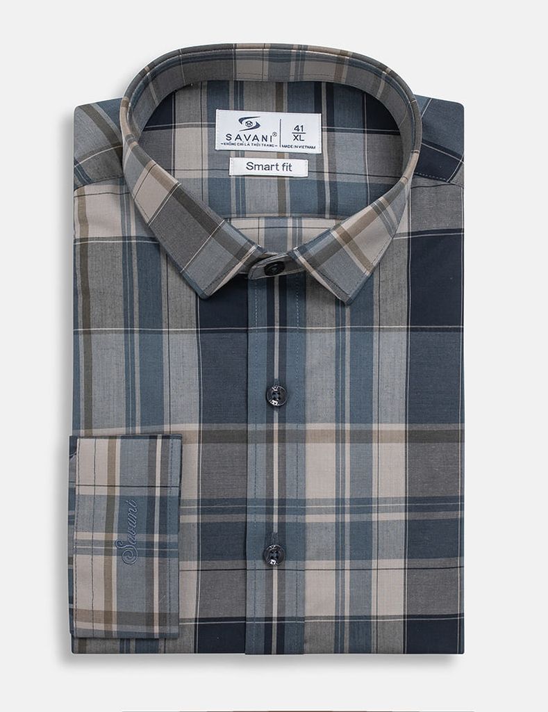 Áo sơ mi nam dài tay smart fit tà lượn không túi