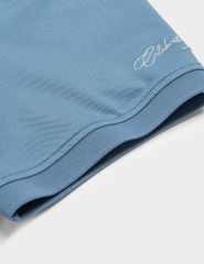 Áo polo nam mắt chim nẹp cổ in thêu tay