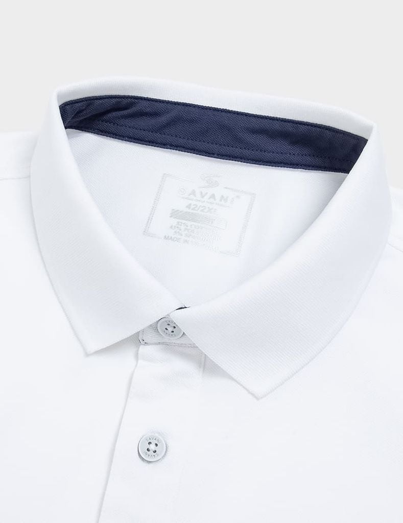 Áo polo nam mắt chim nẹp cổ in thêu tay