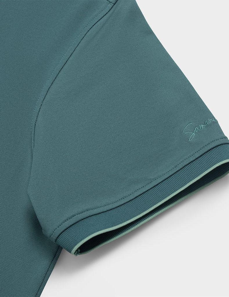 Áo polo nam ngắn tay dáng ôm cổ line