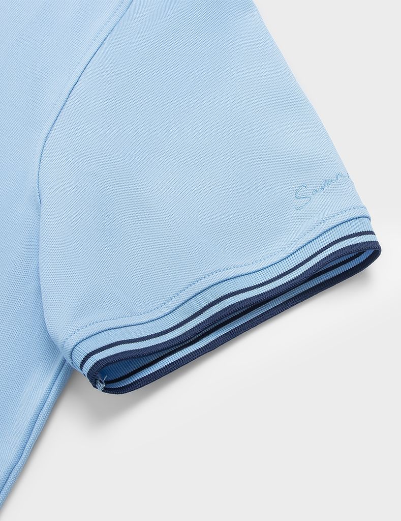 Áo polo nam mắt chim phối cổ tay khác màu