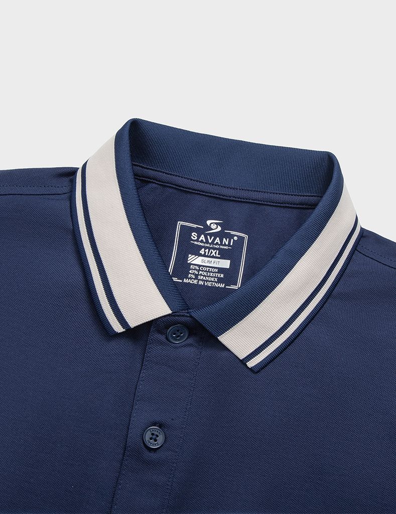 Áo polo nam mắt chim phối cổ tay khác màu